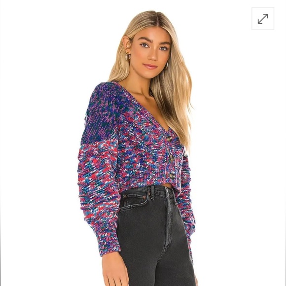 NWT For Love and Lemons Lydia Cardigan in Sapphire sz M - Picture 3 of 12